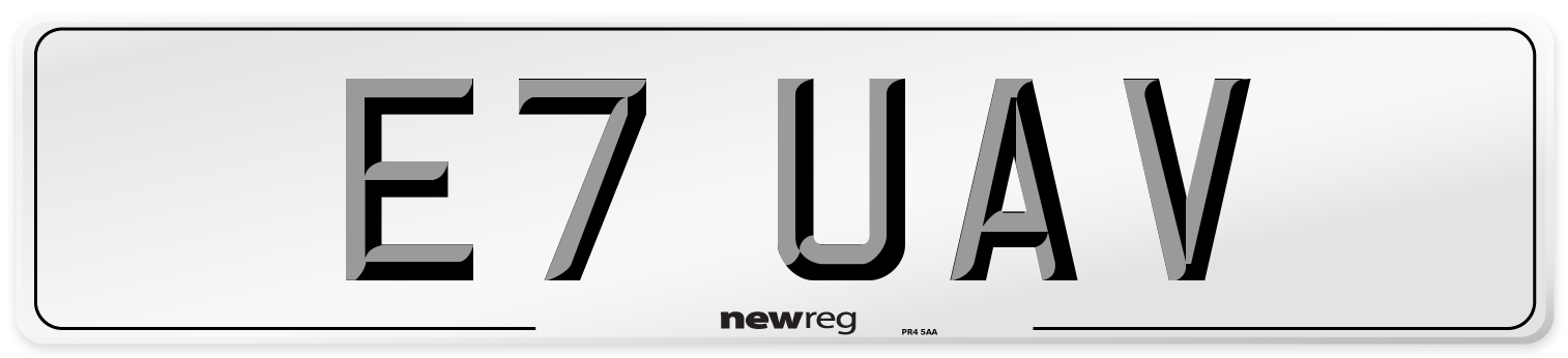 E7 UAV Number Plate from New Reg